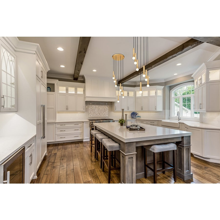 Z-Lite Stari 5 Light Chandelier, Modern Gold