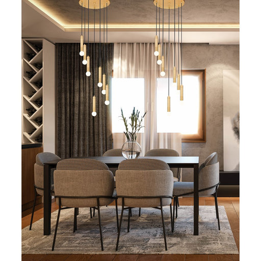 Z-Lite Stari 5 Light Chandelier, Modern Gold