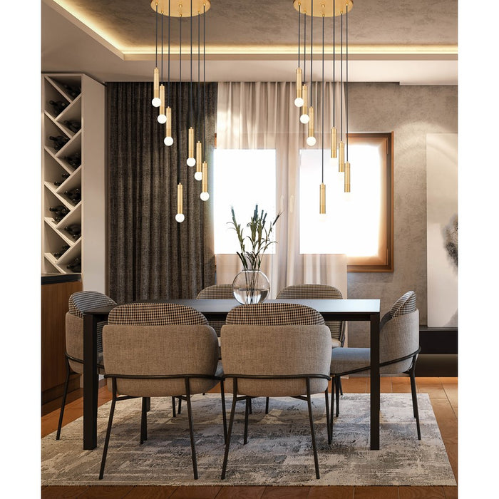 Z-Lite Stari 5 Light Chandelier, Modern Gold