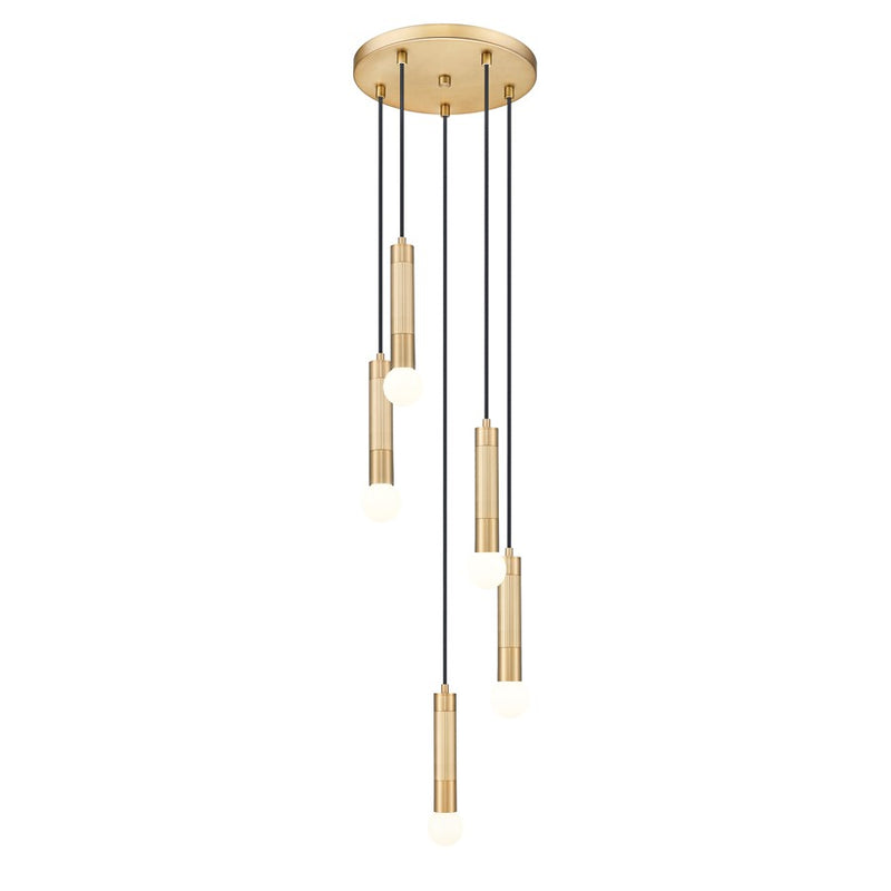 Z-Lite Stari 5 Light Chandelier, Modern Gold