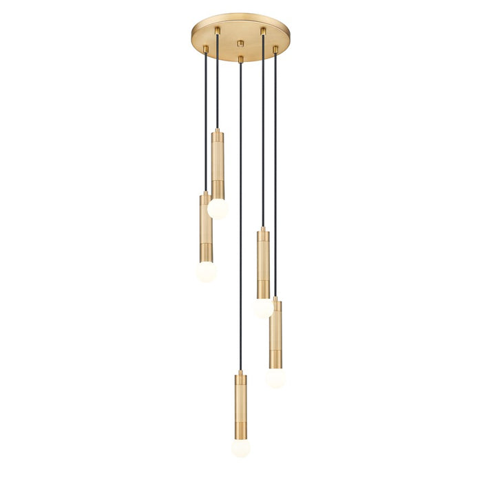 Z-Lite Stari 5 Light Chandelier, Modern Gold