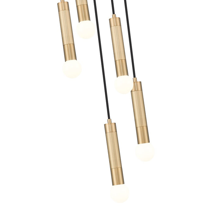 Z-Lite Stari 5 Light Chandelier, Modern Gold