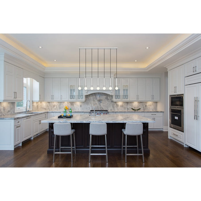 Z-Lite Stari 7 Light Linear Chandelier, Brushed Nickel