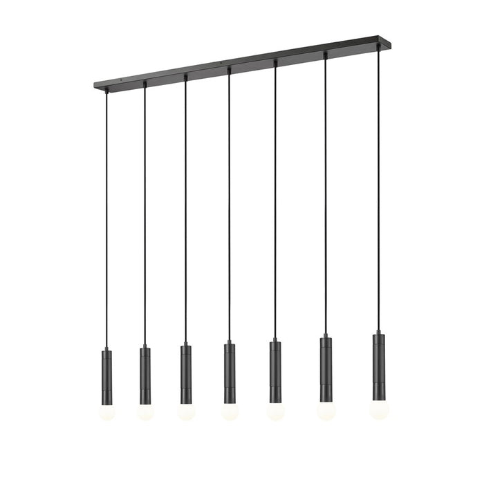 Z-Lite Stari 7 Light Linear Chandelier, Matte Black - 1956P-7L-MB