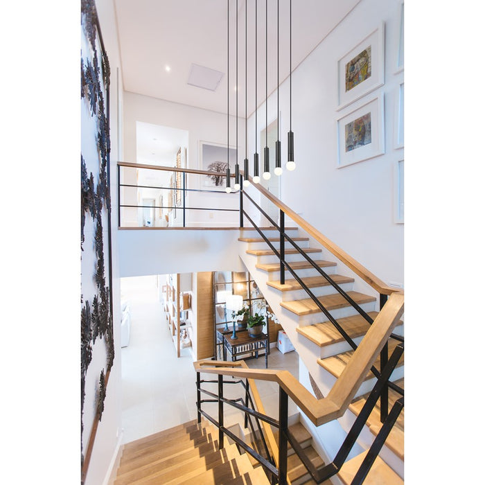 Z-Lite Stari 7 Light Linear Chandelier, Matte Black