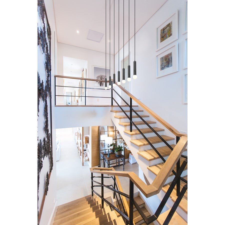 Z-Lite Stari 7 Light Linear Chandelier, Matte Black