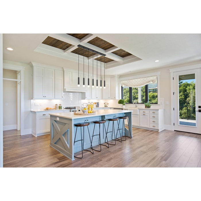 Z-Lite Stari 7 Light Linear Chandelier, Matte Black