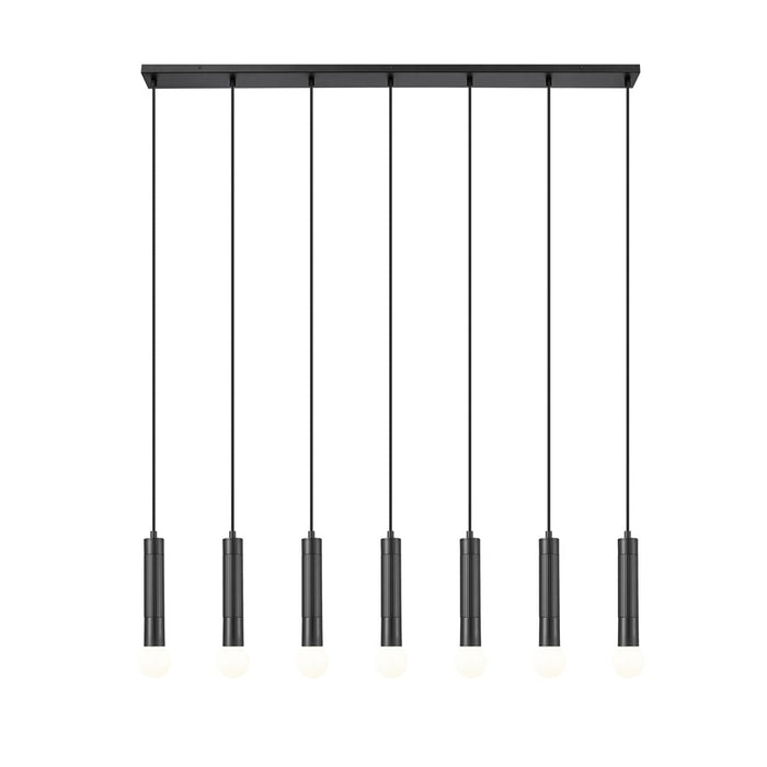 Z-Lite Stari 7 Light Linear Chandelier, Matte Black