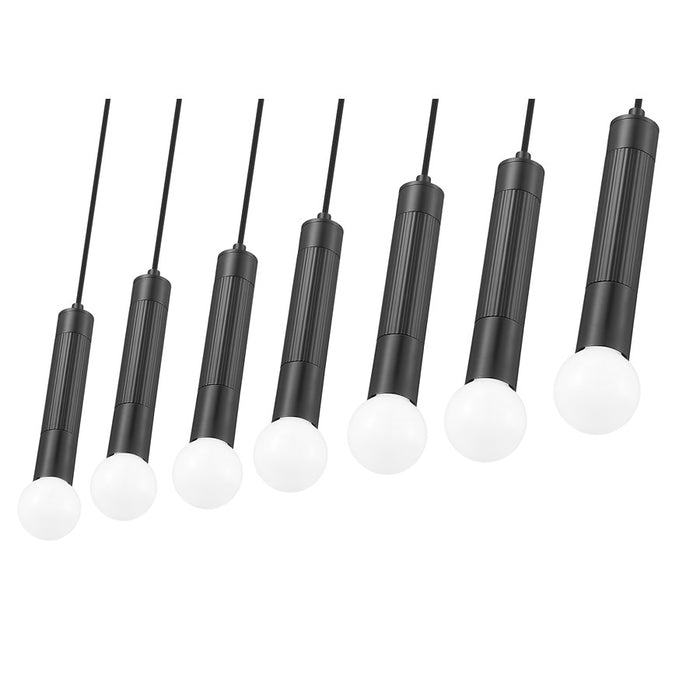 Z-Lite Stari 7 Light Linear Chandelier, Matte Black