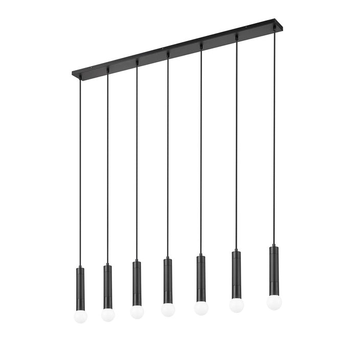 Z-Lite Stari 7 Light Linear Chandelier, Matte Black