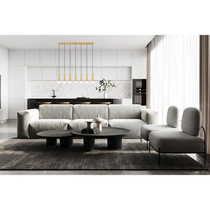 Z-Lite Stari 7 Light Linear Chandelier, Modern Gold