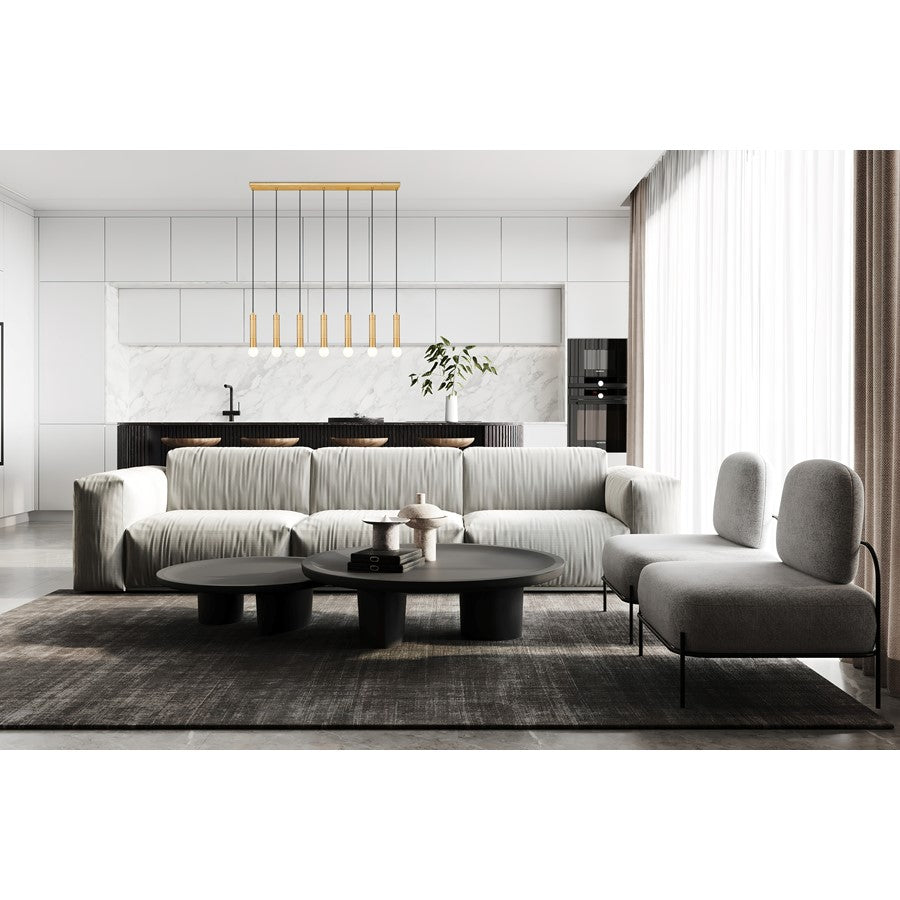 Z-Lite Stari 7 Light Linear Chandelier, Modern Gold