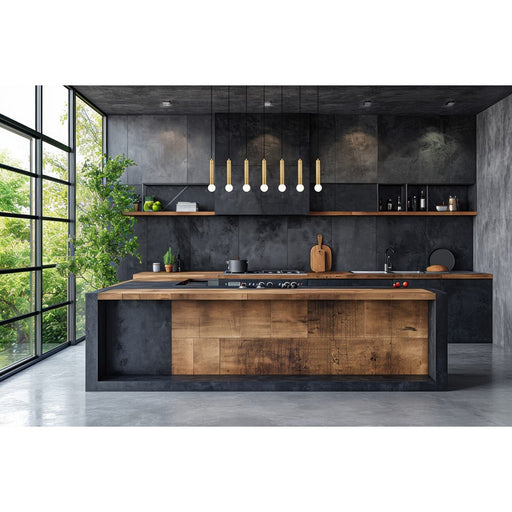 Z-Lite Stari 7 Light Linear Chandelier, Modern Gold