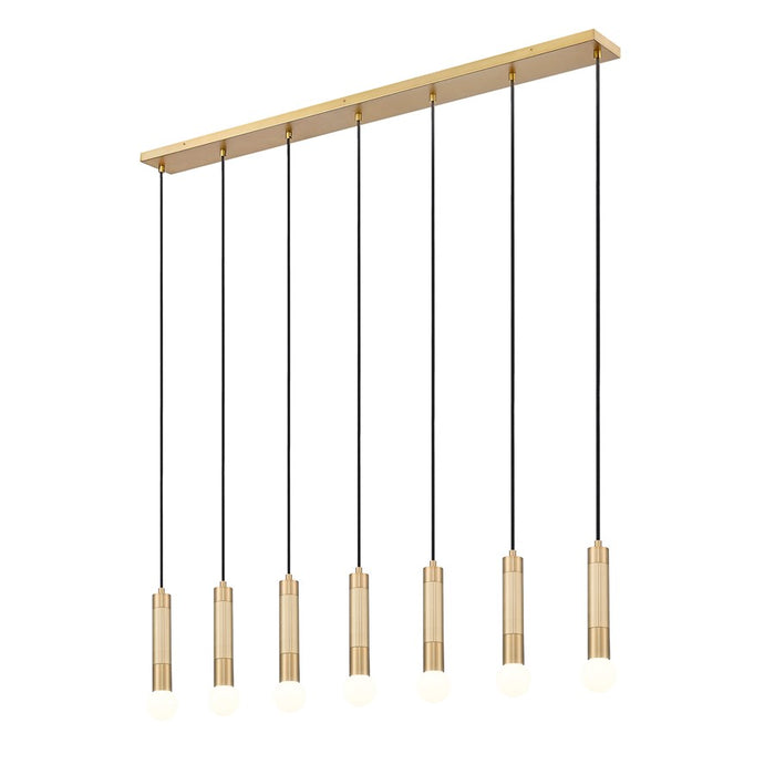 Z-Lite Stari 7 Light Linear Chandelier, Modern Gold