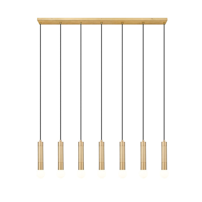 Z-Lite Stari 7 Light Linear Chandelier, Modern Gold
