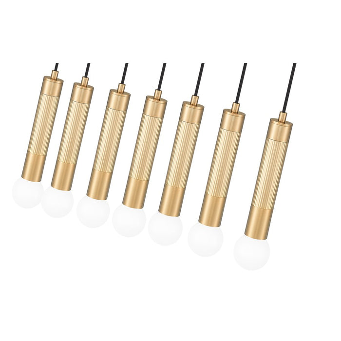 Z-Lite Stari 7 Light Linear Chandelier, Modern Gold