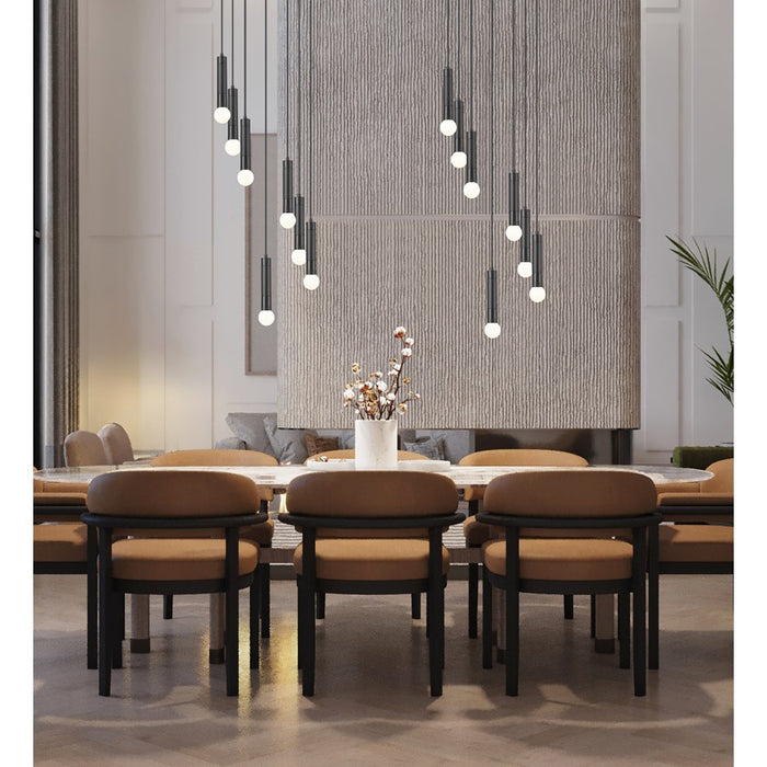 Z-Lite Stari 7 Light Chandelier, Matte Black