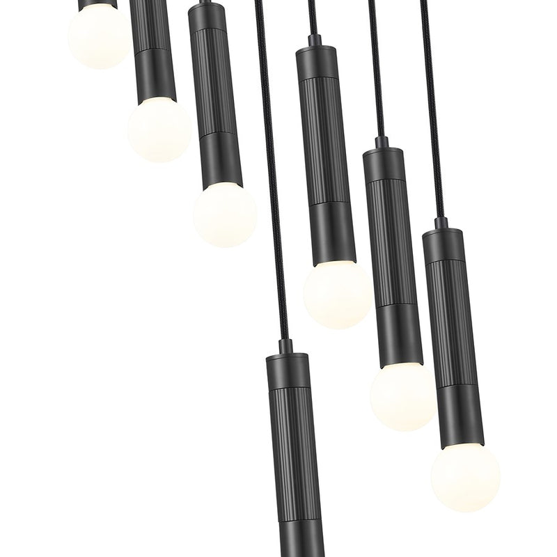 Z-Lite Stari 7 Light Chandelier, Matte Black