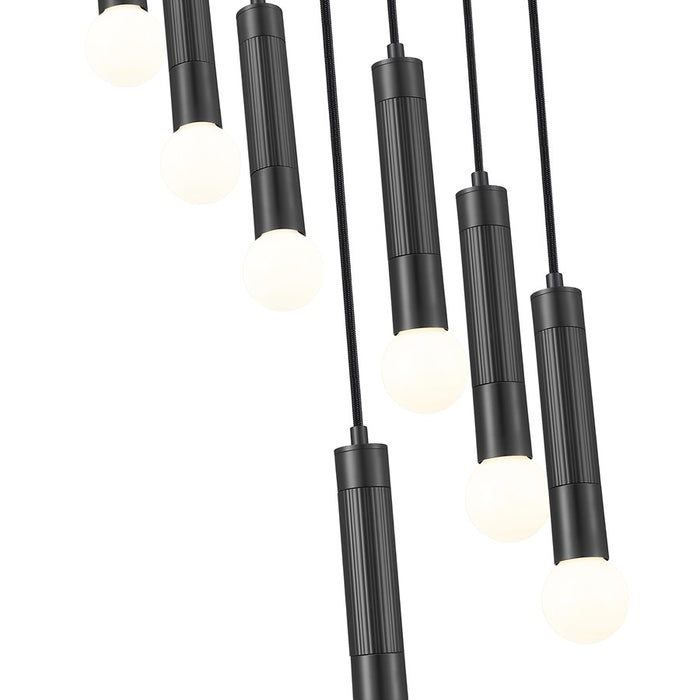 Z-Lite Stari 7 Light Chandelier, Matte Black