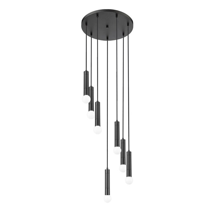 Z-Lite Stari 7 Light Chandelier, Matte Black