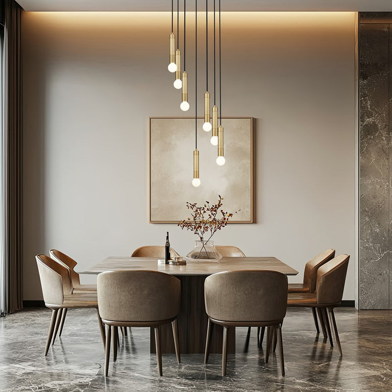 Z-Lite Stari 7 Light Chandelier, Modern Gold