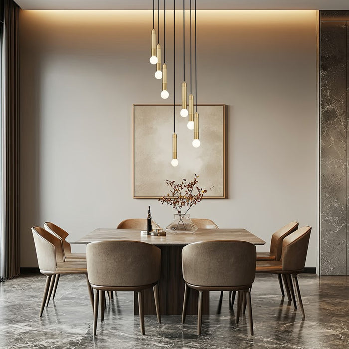 Z-Lite Stari 7 Light Chandelier, Modern Gold