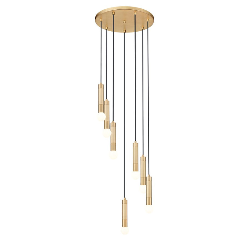 Z-Lite Stari 7 Light Chandelier, Modern Gold