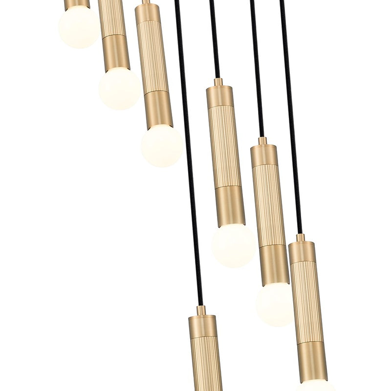 Z-Lite Stari 7 Light Chandelier, Modern Gold