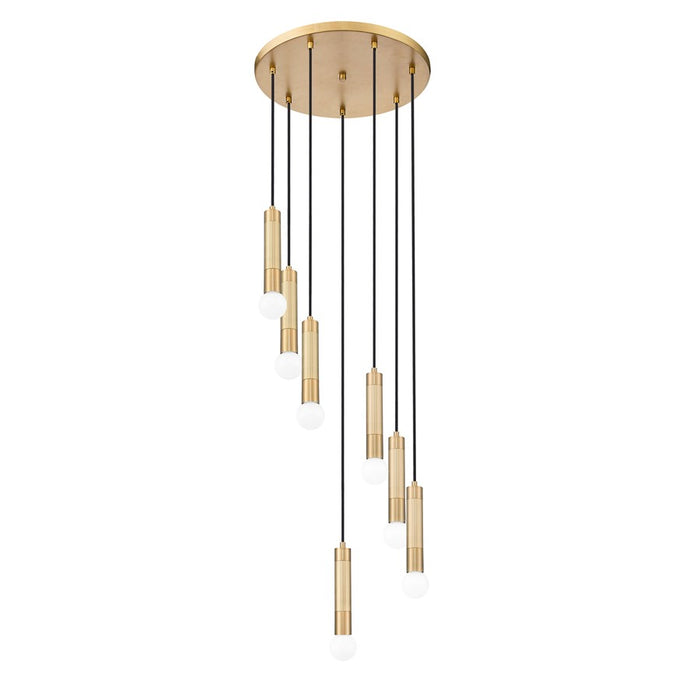 Z-Lite Stari 7 Light Chandelier, Modern Gold