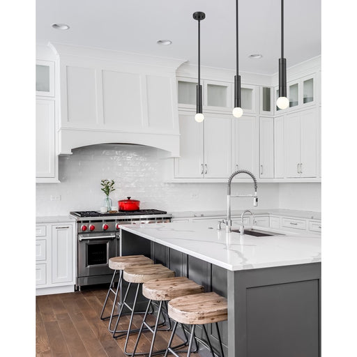 Z-Lite Stari 1 Light Pendant/Rod, Matte Black