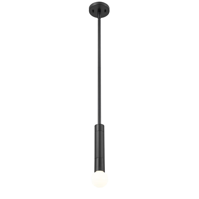 Z-Lite Stari 1 Light Pendant/Rod, Matte Black