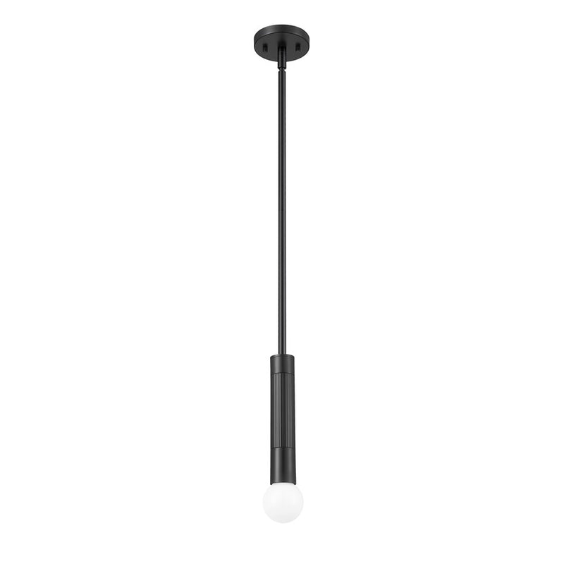 Z-Lite Stari 1 Light Pendant/Rod, Matte Black