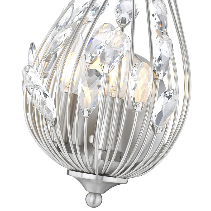Z-Lite Gabriella 2 Light Wall Sconce, Brushed Nickel