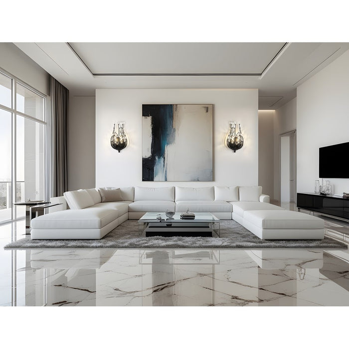 Z-Lite Gabriella 2 Light Wall Sconce, Matte Black