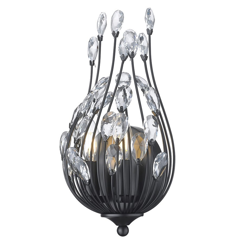 Z-Lite Gabriella 2 Light Wall Sconce, Matte Black