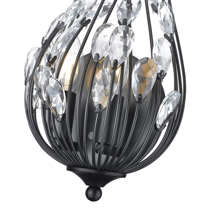 Z-Lite Gabriella 2 Light Wall Sconce, Matte Black