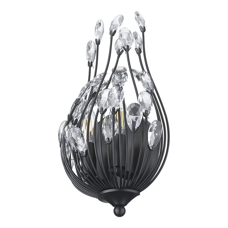 Z-Lite Gabriella 2 Light Wall Sconce, Matte Black