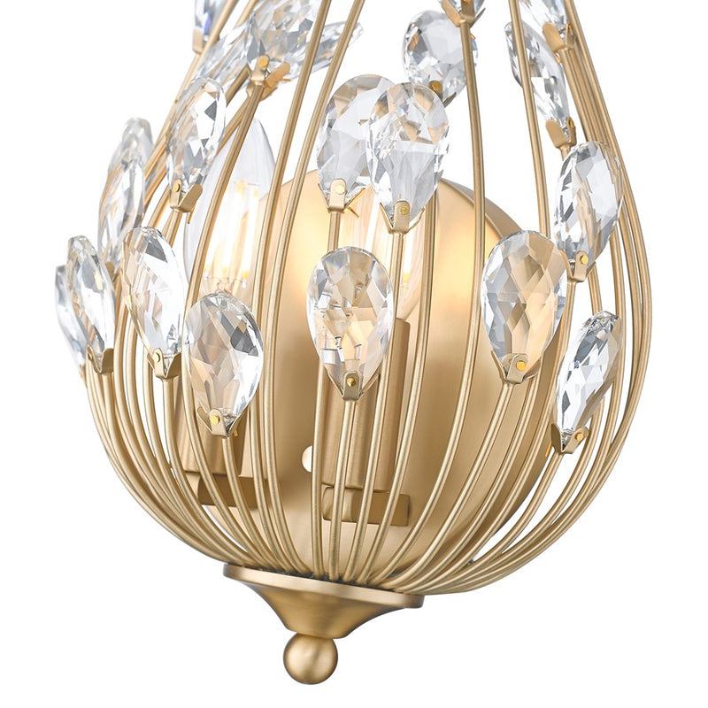 Z-Lite Gabriella 2 Light Wall Sconce, Modern Gold