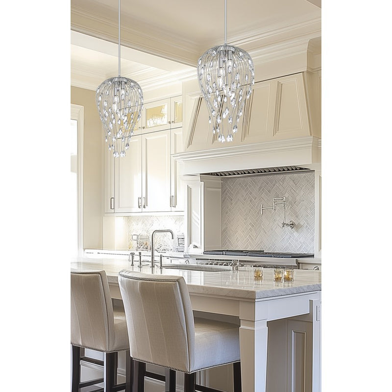 Z-Lite Gabriella 5 Light Pendant, Brushed Nickel