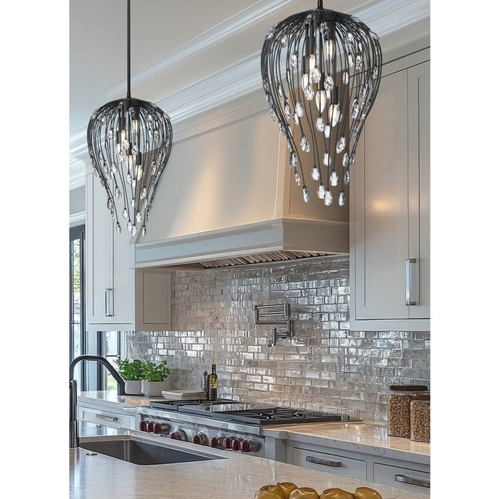 Z-Lite Gabriella 5 Light Pendant, Matte Black