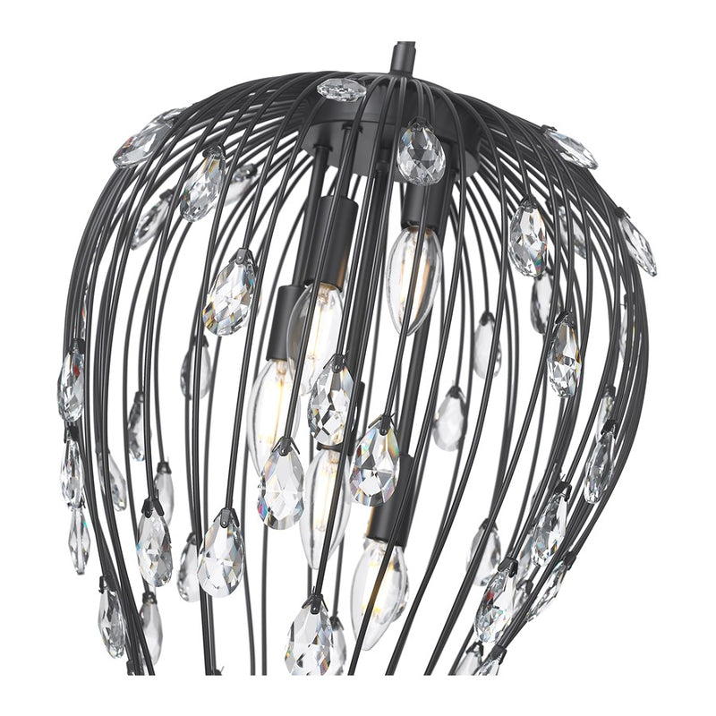 Z-Lite Gabriella 5 Light Pendant, Matte Black