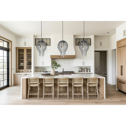 Z-Lite Gabriella 6 Light Pendant, Matte Black