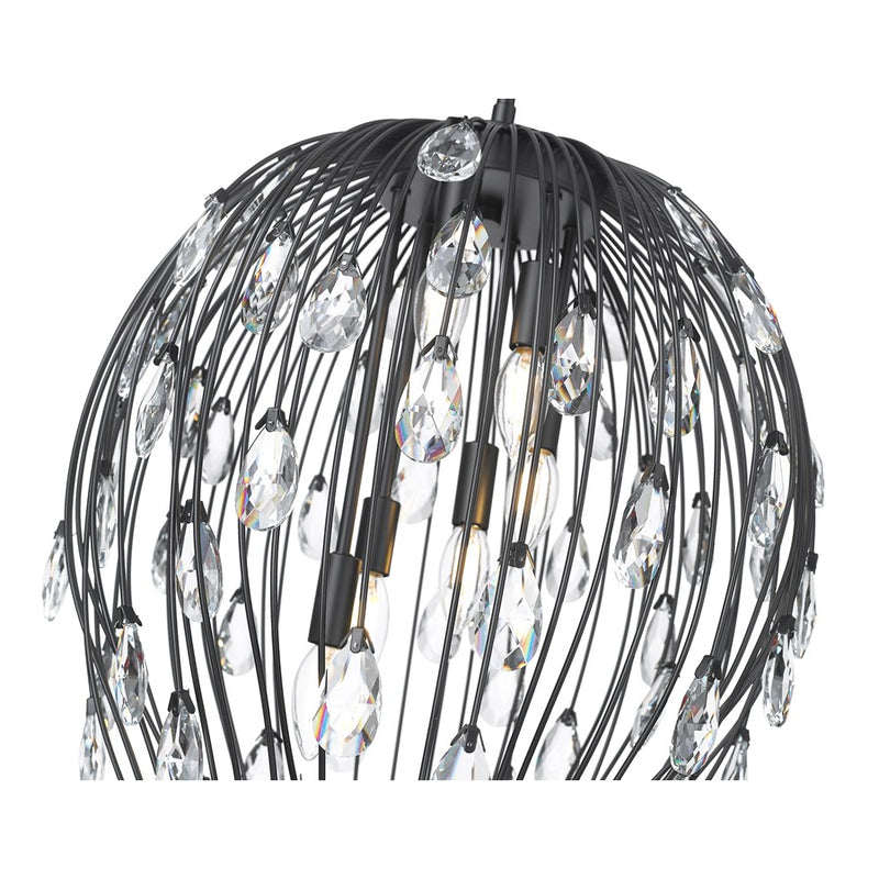 Z-Lite Gabriella 6 Light Pendant, Matte Black
