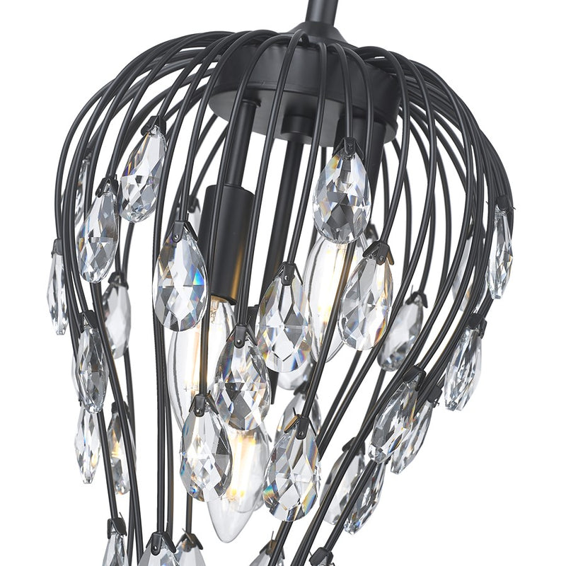 Z-Lite Gabriella 3 Light Pendant, Matte Black