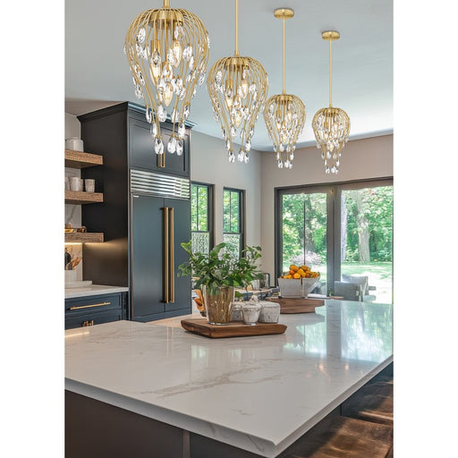 Z-Lite Gabriella 3 Light Pendant, Modern Gold