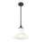 Z-Lite Fleur 1 Light 12" Pendant, Matte Black/Opal Etched