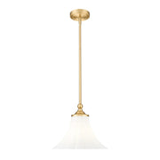 Z-Lite Fleur 1 Light 12" Pendant, Modern Gold/Opal Etched - 1958P12-MGLD