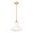 Z-Lite Fleur 1 Light 12" Pendant, Modern Gold/Opal Etched