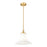 Z-Lite Fleur 1 Light 12" Pendant, Modern Gold/Opal Etched