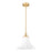 Z-Lite Fleur 1 Light 12" Pendant, Modern Gold/Opal Etched